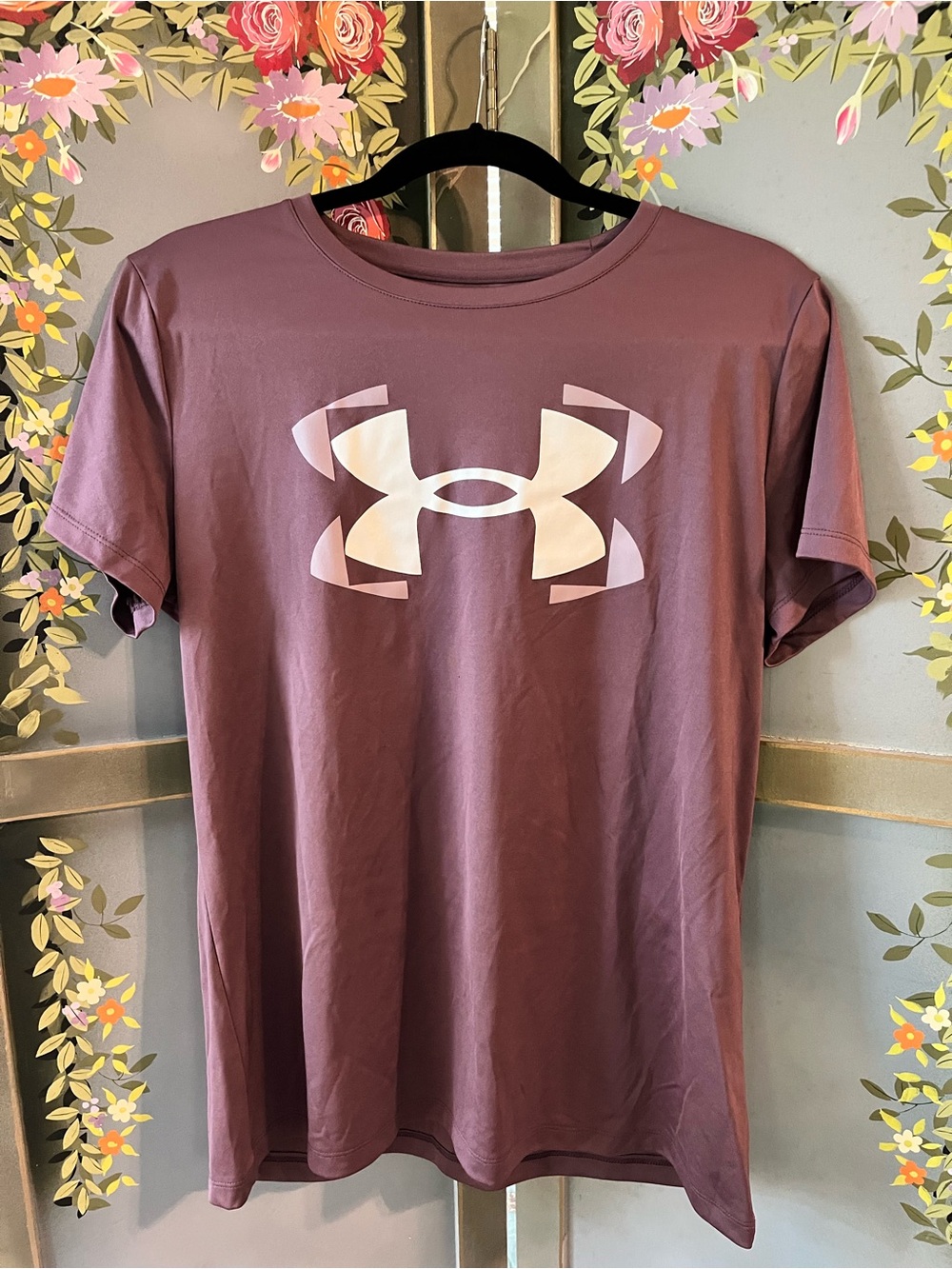 Women’s Under Armour Mauve Athletic Short-Sleeve Tee with White Logo